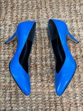 Vintage Florentino Cobalt Blue Leather Pointed Toe Pumps Size 6